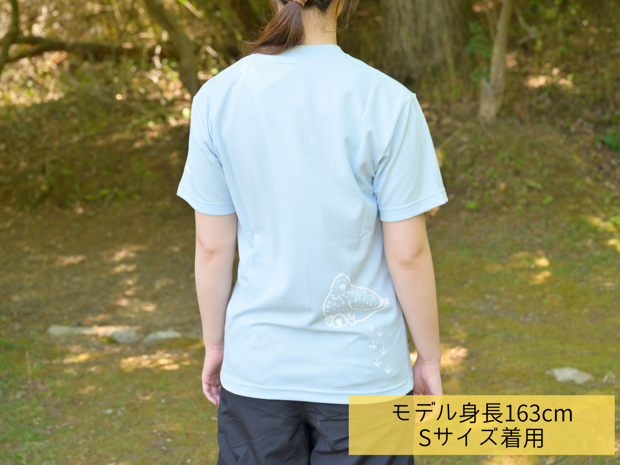 汗をかいてもベチャつきにくい吸水速乾Tシャツ ライチョウプリント