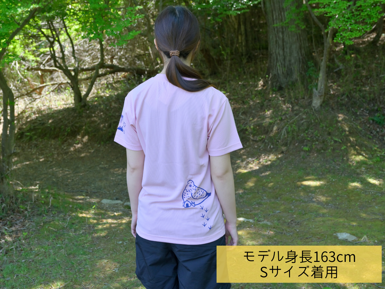 汗をかいてもベチャつきにくい吸水速乾Tシャツ ライチョウプリント