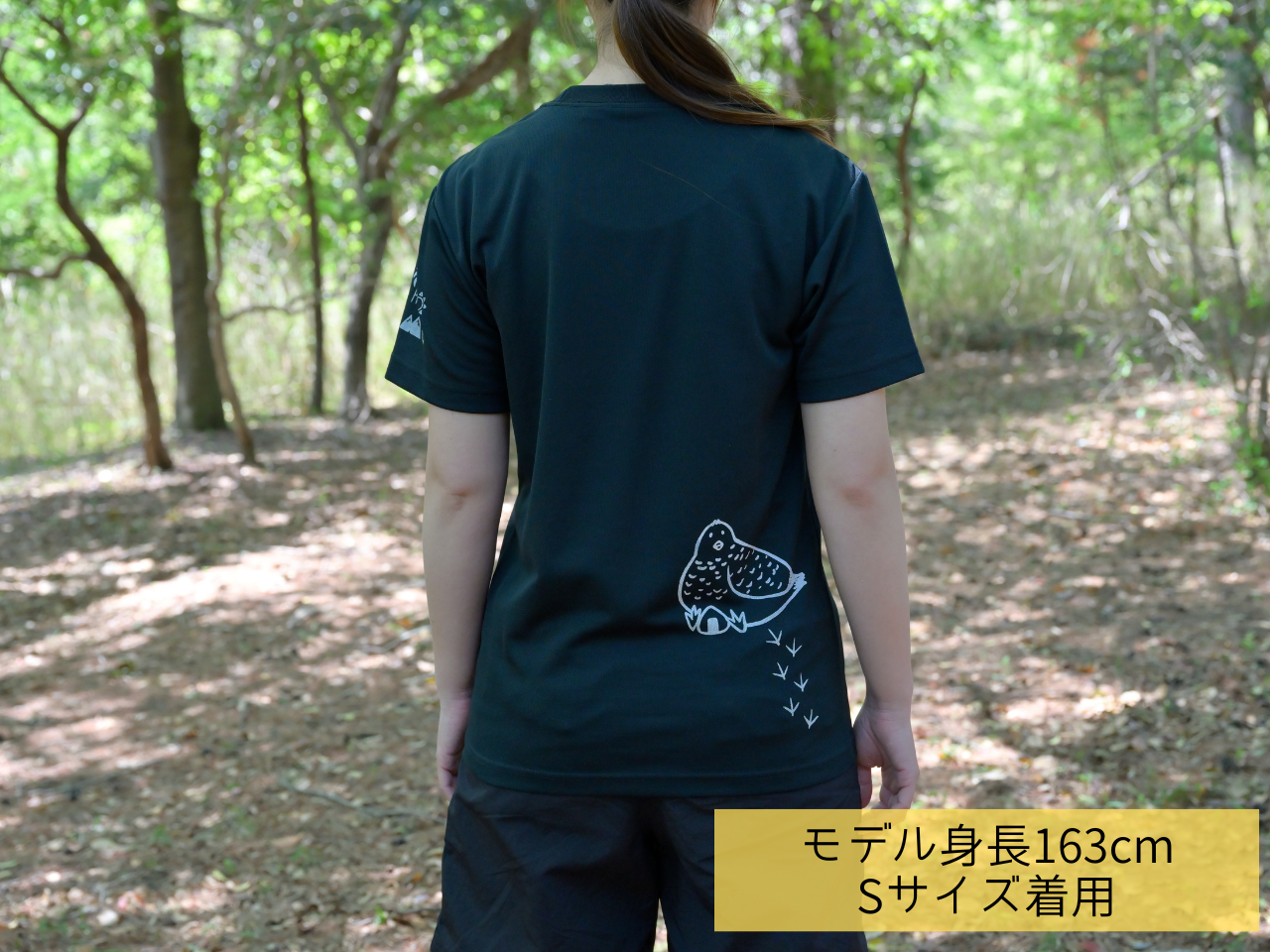 汗をかいてもベチャつきにくい吸水速乾Tシャツ ライチョウプリント